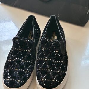 Michael Kors Black Quilted Slip-On Sneakers